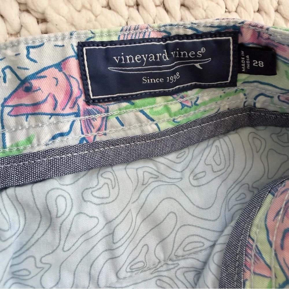 VINEYARD VINES Bonefish Island Short Coastal Fish Print Shorts Mens Size 28 EUC